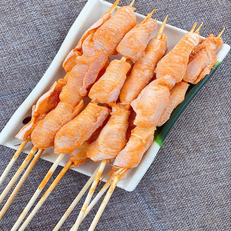 鸡脚筋串20串户外烧烤小串食材油炸食材鸡腿筋串冷冻无骨鸡爪串 800g