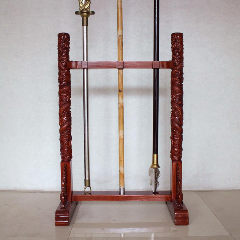 十八般兵架立式春秋关公大刀架怅枪架多孔家用落地实木兵架子 胡桃木