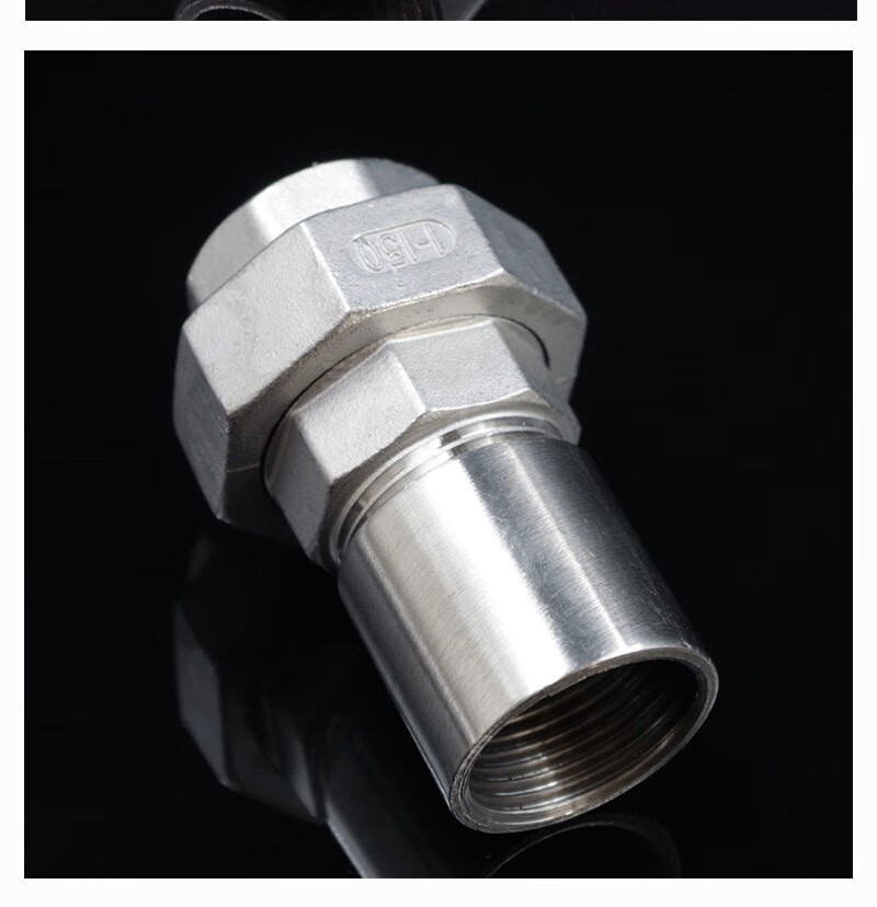 304不锈钢内螺纹水管接头圆内丝抛光管无缝双头内丝接头4分6分1寸304