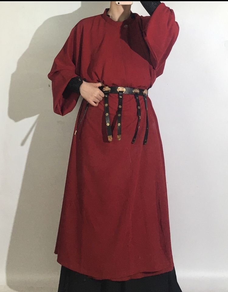 考恒古月坊唐制圆领袍大放量复原缺胯袍秋冬款男日常 藏青色 均码