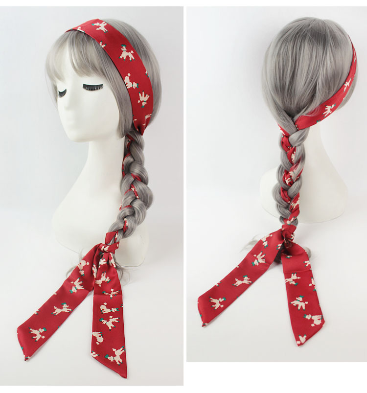 siccsaee长款头绳麻花辫子编发发带扎马尾飘带丝巾头巾发绳蝴蝶结网红