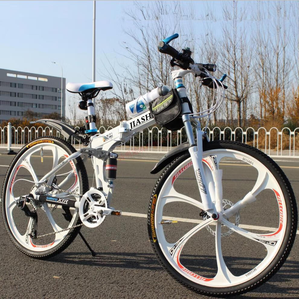 迪卡侬(decathlon)超轻便自行车 可折叠载人变速山地车成年男女学生双