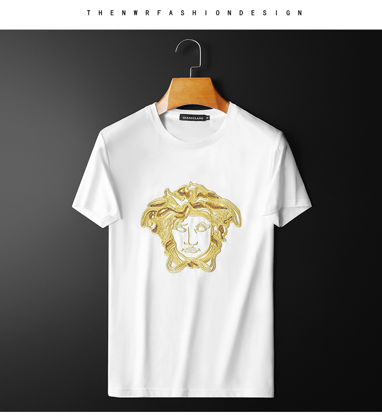 瓦萨琪美杜沙美杜莎夏装新款英伦欧洲站时尚印花男士修