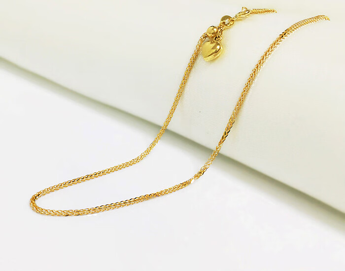 欧凯伦 18k金肖邦链可调节玫瑰金黄金白三色彩金加长粗au750毛衣素链