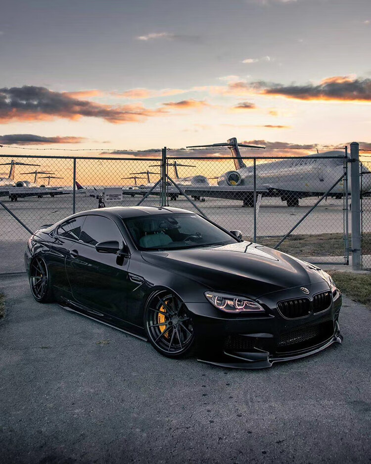 适用于f06 f13宝马6系改装m6前杠包围碳纤维v款前唇侧裙后唇尾翼 v款