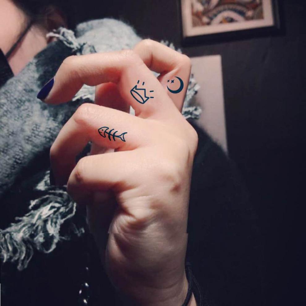 uhfq纹身贴草本手指纹身果汁贴防水女小图案贴纸少女风不反光草本纹身