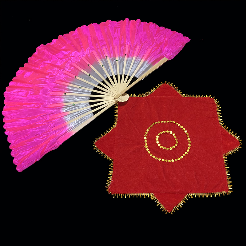 广场舞跳舞扇表演扭秧歌扇子儿童成人手帕考级二人转八角巾手绢花红色