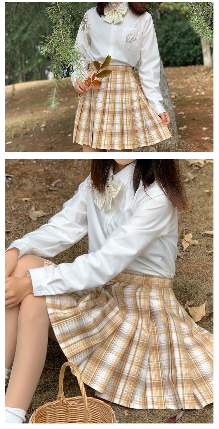 御茶家鹤秋原创jk制服格裙同格小物平角兔耳斜角领结配饰羽根