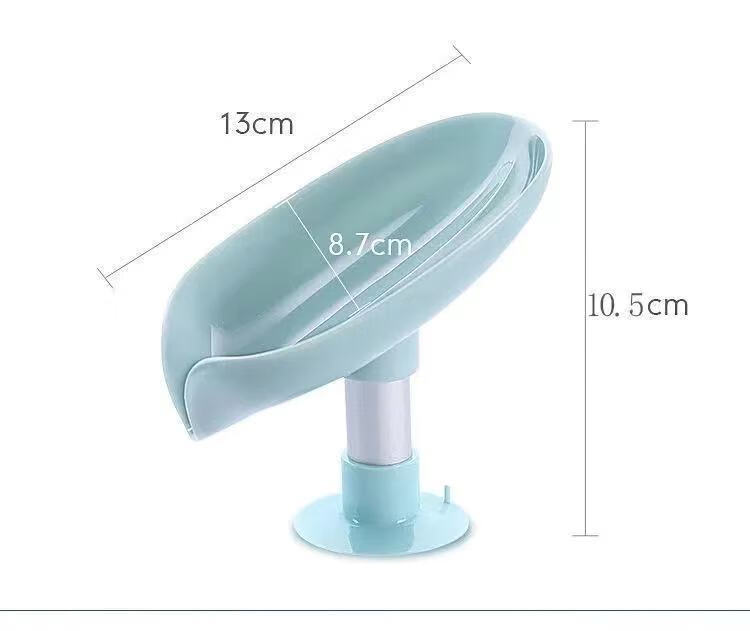 37996-茹茵精选香皂盒创意沥水放肥皂置物架免打孔吸盘个性可爱家用浴室沥水神器WED 灰色+蓝色【两个装】-详情图