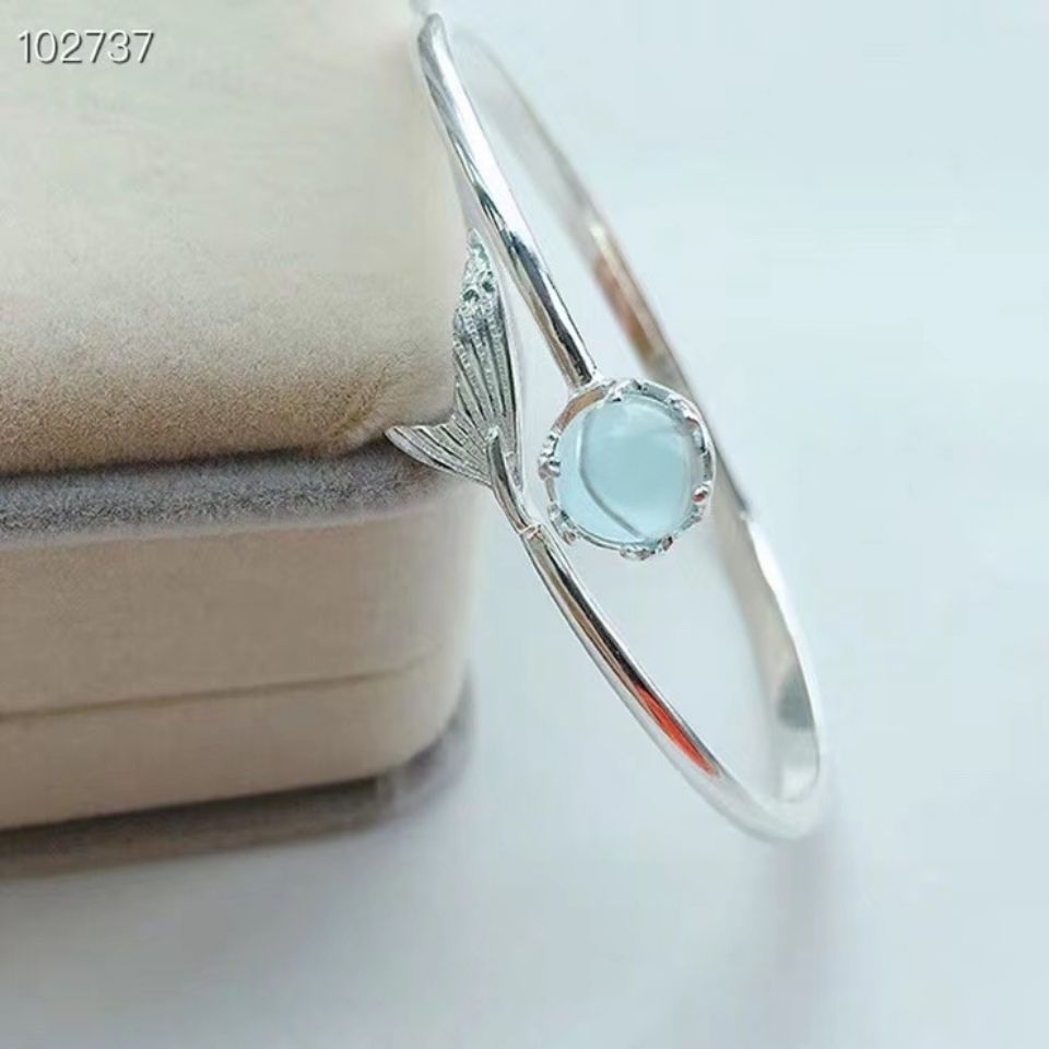 高瑞品质人鱼的眼泪女手镯时尚百搭韩版网红学生简约闺蜜潮流手环银送