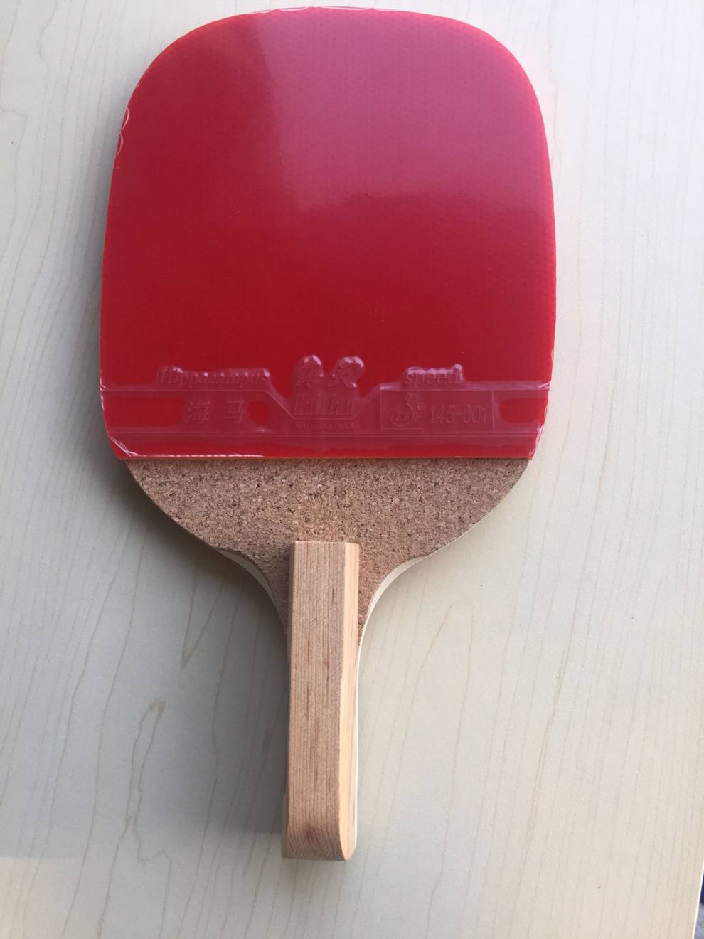 乒乓球拍日直乒乓球拍大维代工带胶皮桧木夹桧带软木10mm独木单只日直