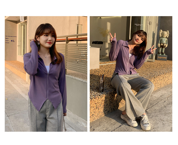 沫筱雪 早秋新款女装复古方领燕尾下摆针织开衫上衣61711 黑色 1xl