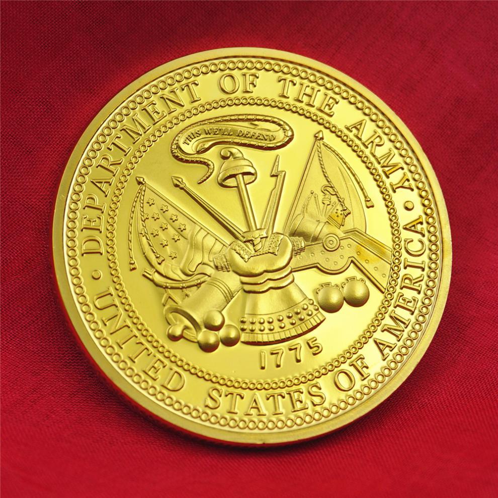 慕诗美国硬币荣耀纪念币外国硬币军迷徽章特战空降师纪念币彩绘金币