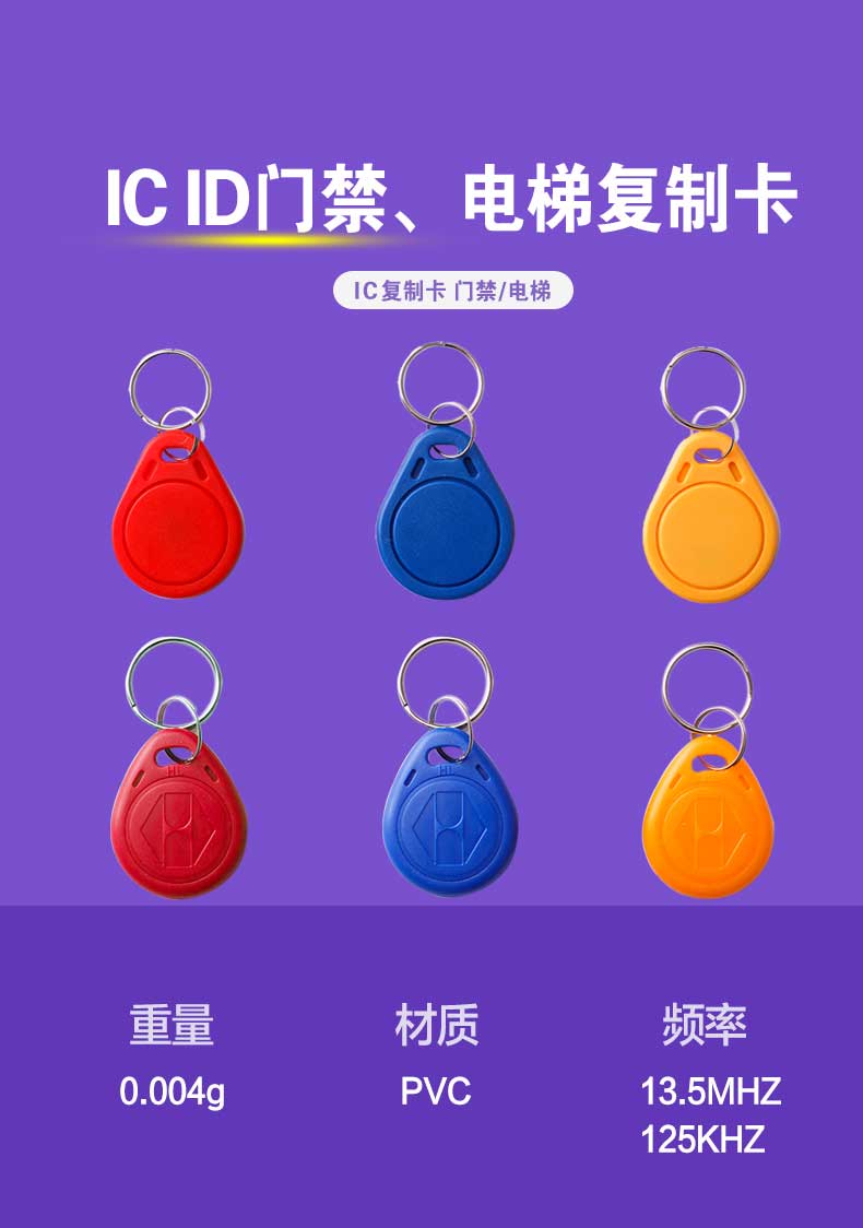 小区icid可复制cuid感应电梯门卡配uid钥匙扣 id-125k(8268防火墙)