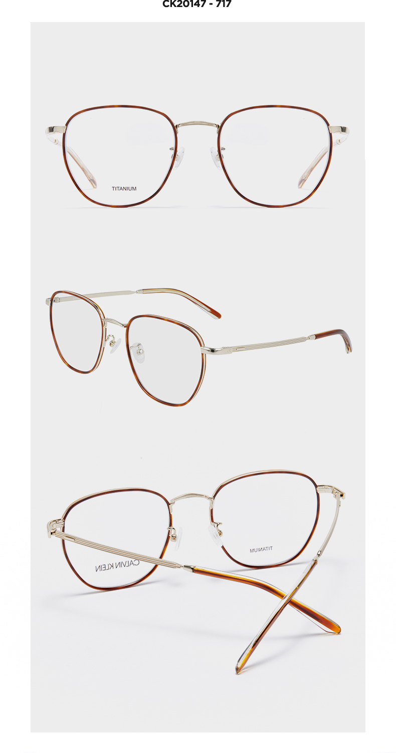 官方旗舰calvinklein复古新款眼镜架钛合金方圆形韩版时尚休闲ck镜框