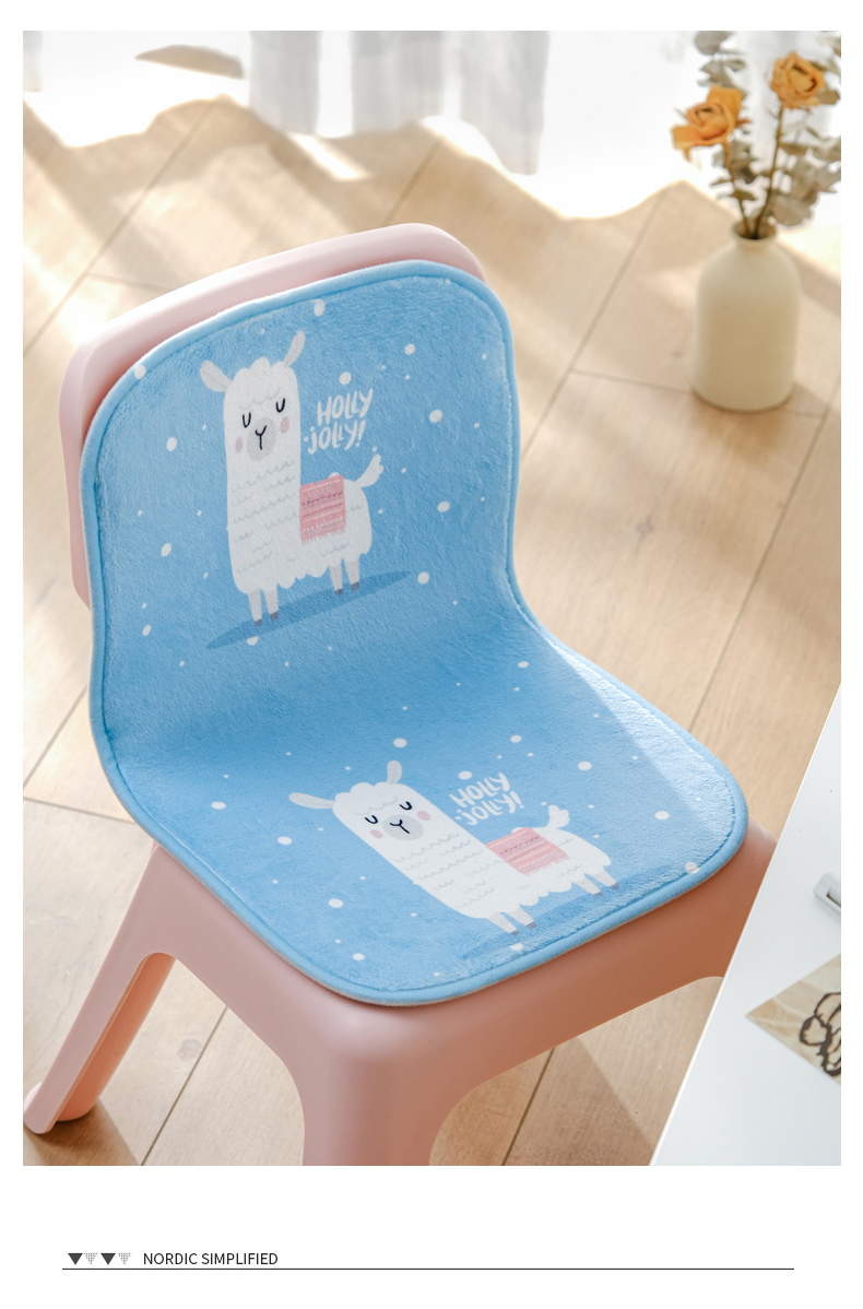 幼儿园坐垫小学生椅垫靠背一体儿童教室宿舍写字椅子小凳子屁股垫素格