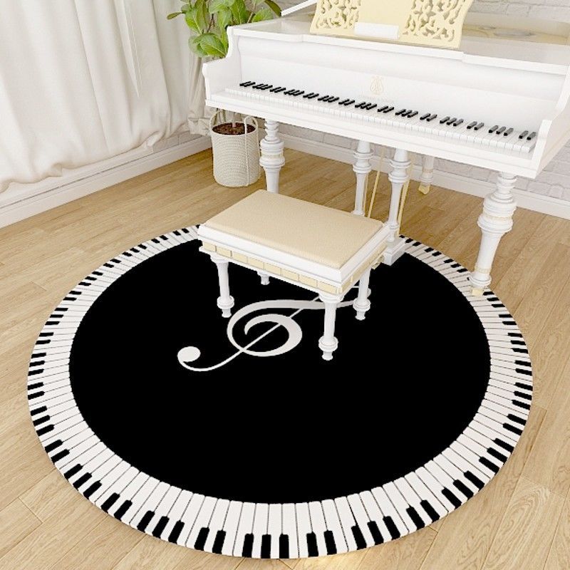 隔音吸音三角钢琴垫地毯地垫家用隔音垫吸音垫专用图案架子鼓垫子圆形
