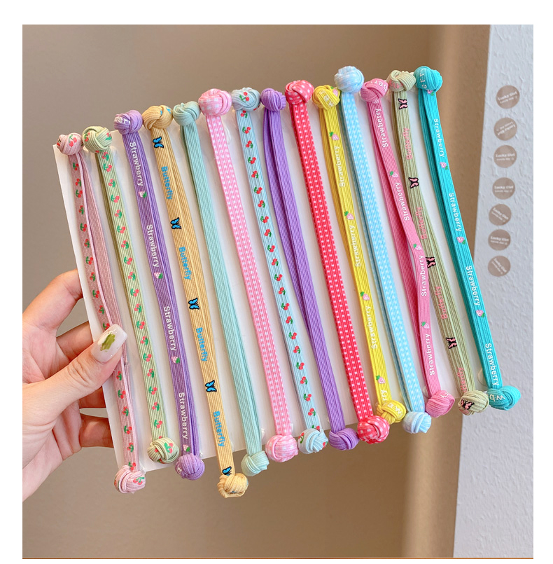 早纪儿童橡皮筋发绳女童扎头发中国结皮筋女孩发圈高弹力双头头绳头饰