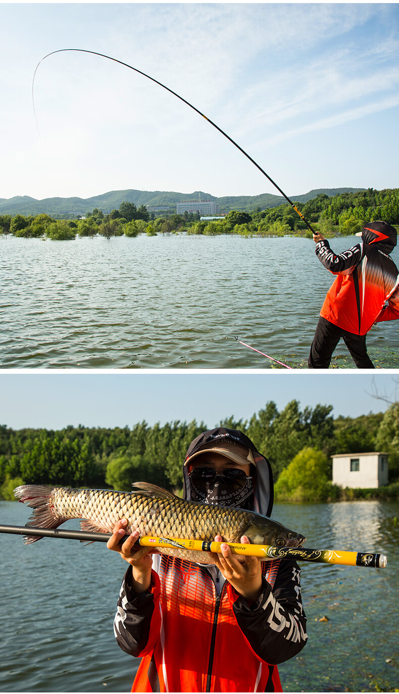 武汉天元渔具官方旗舰邓刚 浪尖战斧鱼竿手竿超轻超硬钓鱼竿日本进口