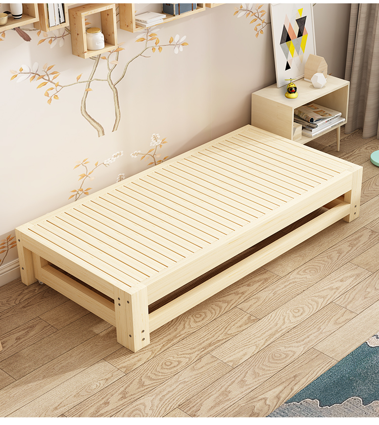 实木推拉沙发床多功能折叠伸缩床小户型坐卧两用抽拉床拼接 180长*(60