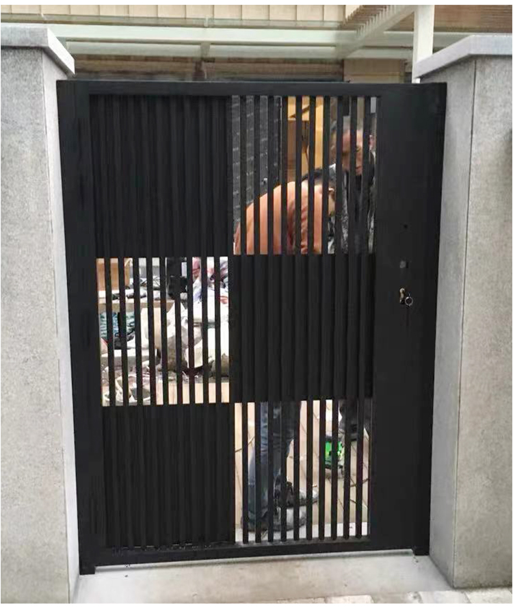 净兰馨铁艺大门别墅庭院门百叶户外铁门铝艺入户院子单双开门不锈钢款