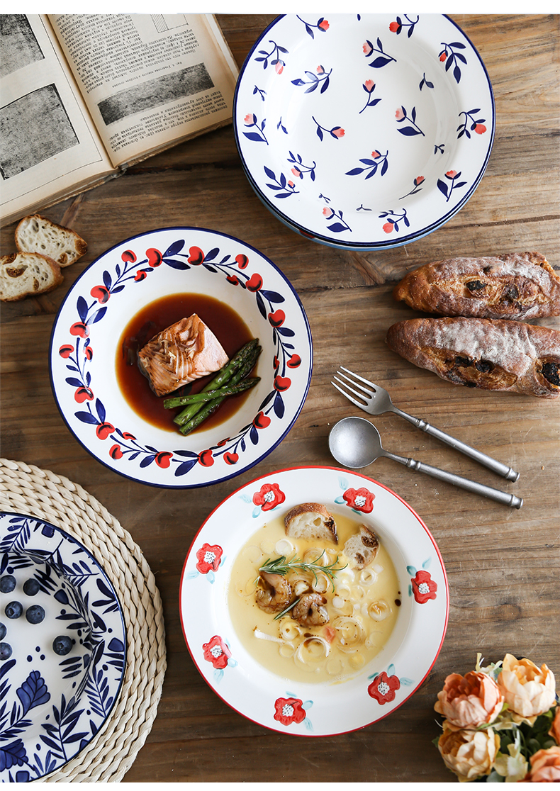 意大利面草帽盘西式汤盘北欧ins日式陶瓷草帽盘深盘大汤盘意大利面