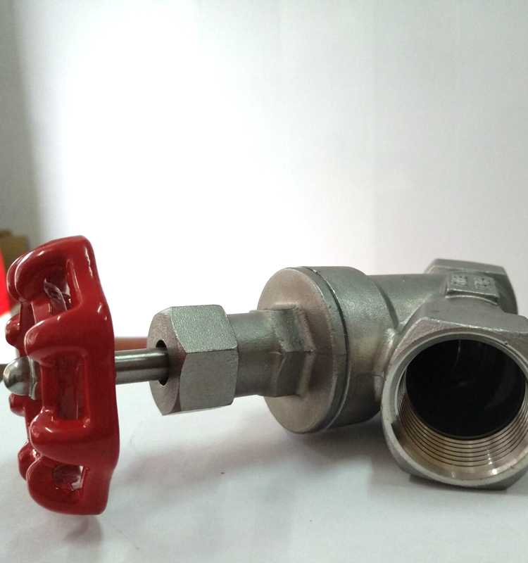 定制手动角座阀304不锈钢y型螺纹式快装式 焊接式dn15 20 25 32 40 50