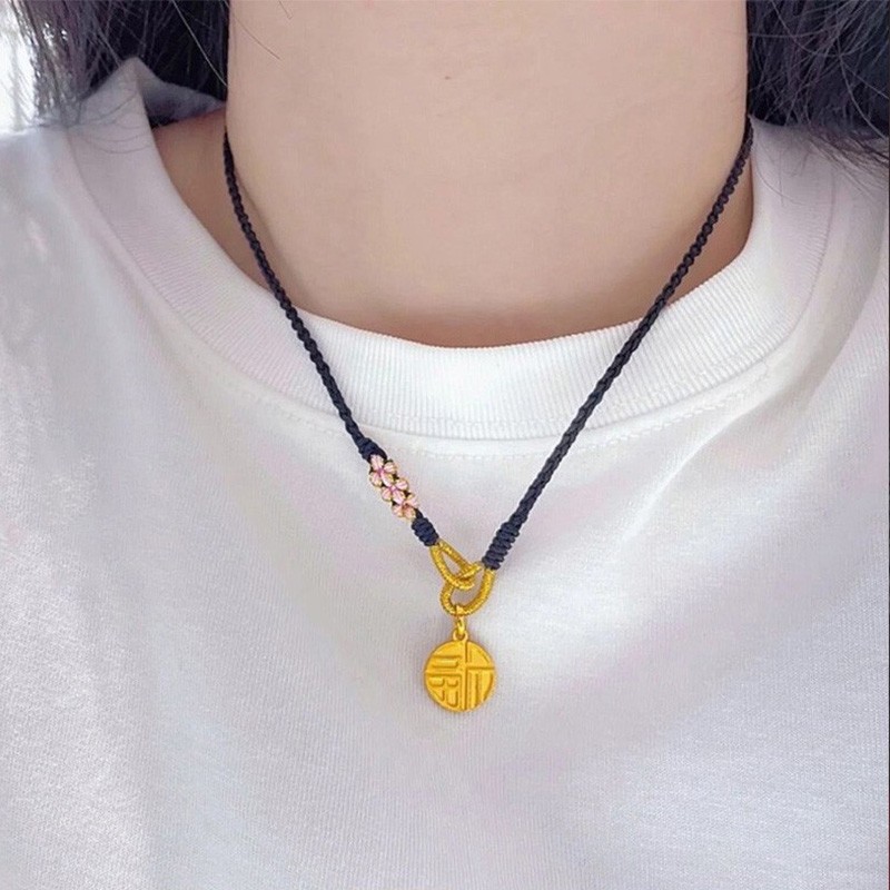 黄金福牌桃花项链【图片 价格 品牌 报