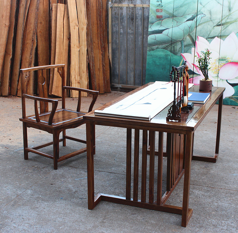 sivir 新中式书案书法桌实木书桌书画桌禅意家具国学毛笔桌写字台书案