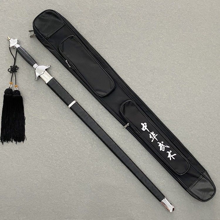 剑武术软剑响剑晨练汉服古装古风拍照舞蹈表演训练未开刃 黑色剑鞘:不