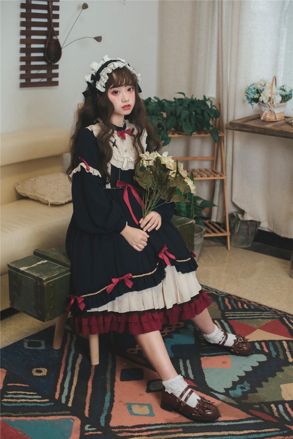 exemaba洛丽塔lolita公主裙正版全套中长裙op花嫁学生春秋漫展秋冬季