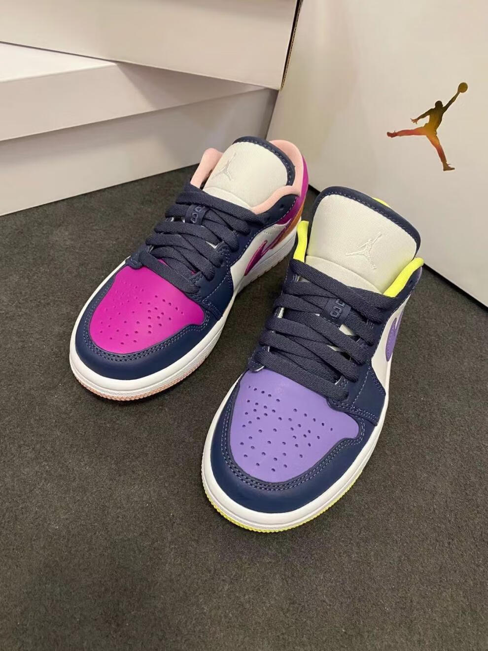 【官方旗舰】aj女鞋纯原1 low粉紫鸳鸯 低帮篮球鞋情侣休闲鞋男女同款