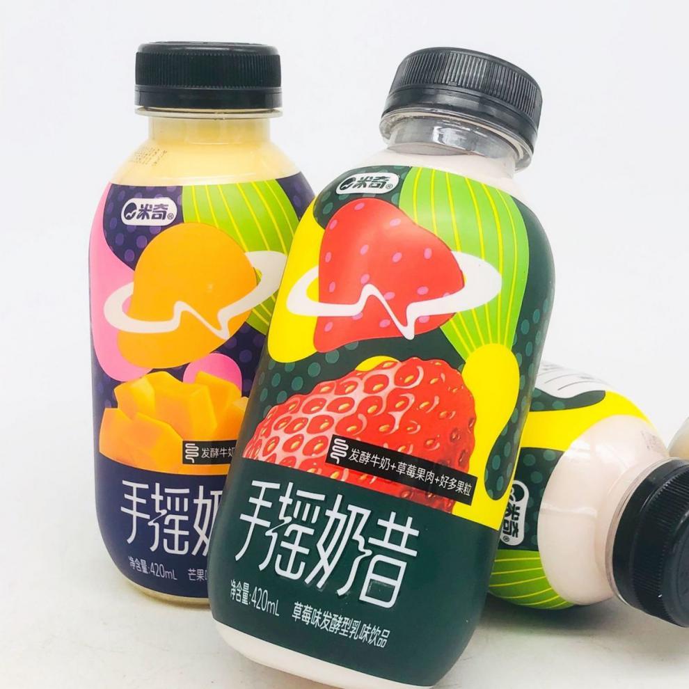 米奇手摇奶昔 米奇手摇奶昔 420ml*瓶 多规格 发酵牛奶芒果草莓味