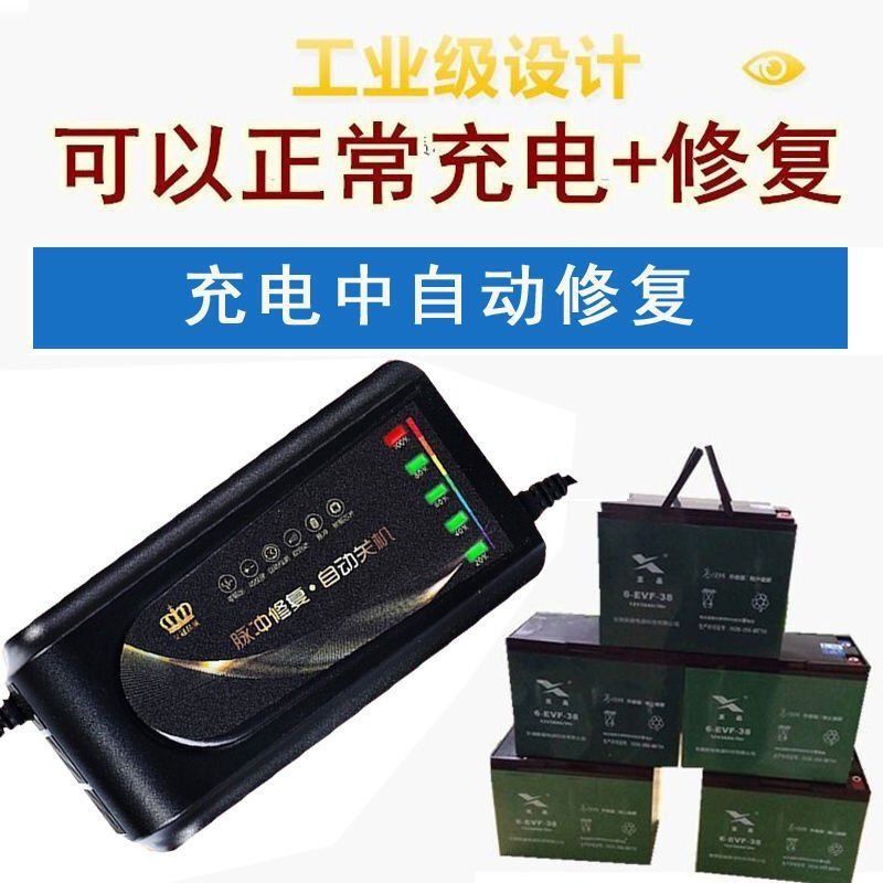电动车电瓶修复器电池激活器48v60v72v翻新电瓶复活脉冲充电器5灯修复