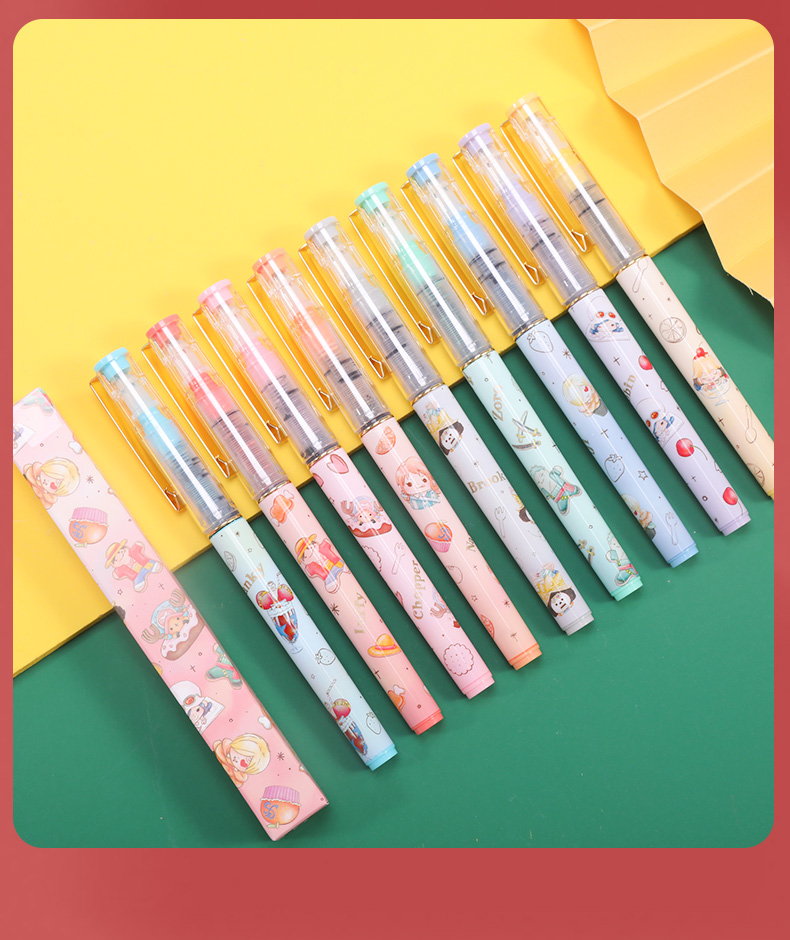 晨光盲盒直液式中性笔41821甜品派对系列q版海贼王水笔男女小学生通用