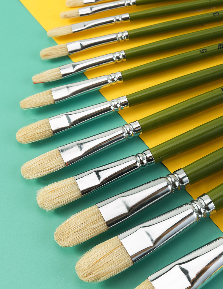 1212提前享油画笔圆头水粉笔套装丙烯颜料排笔硬毛扇形笔升级版猪鬃6