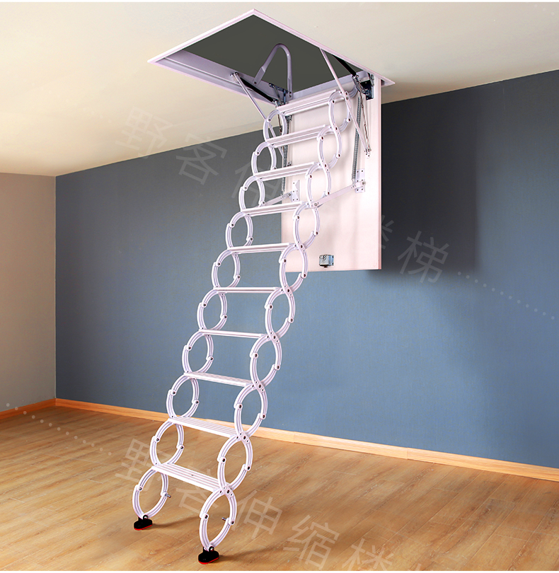 野客电动伸缩梯阁楼楼梯全自动伸缩梯遥控升降梯折叠复式别墅隐形楼梯