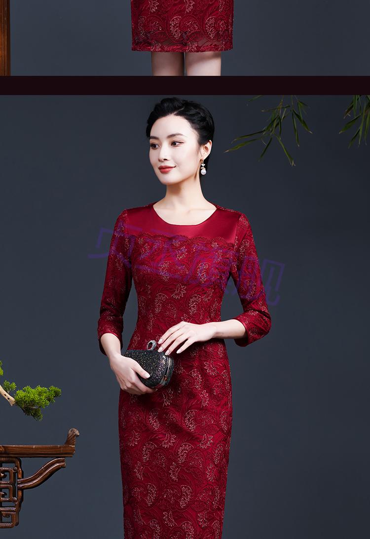 婆婆装婚礼服秋季喜婆婆婚宴装洋气改良旗袍秋装2021年新款婚礼妈妈