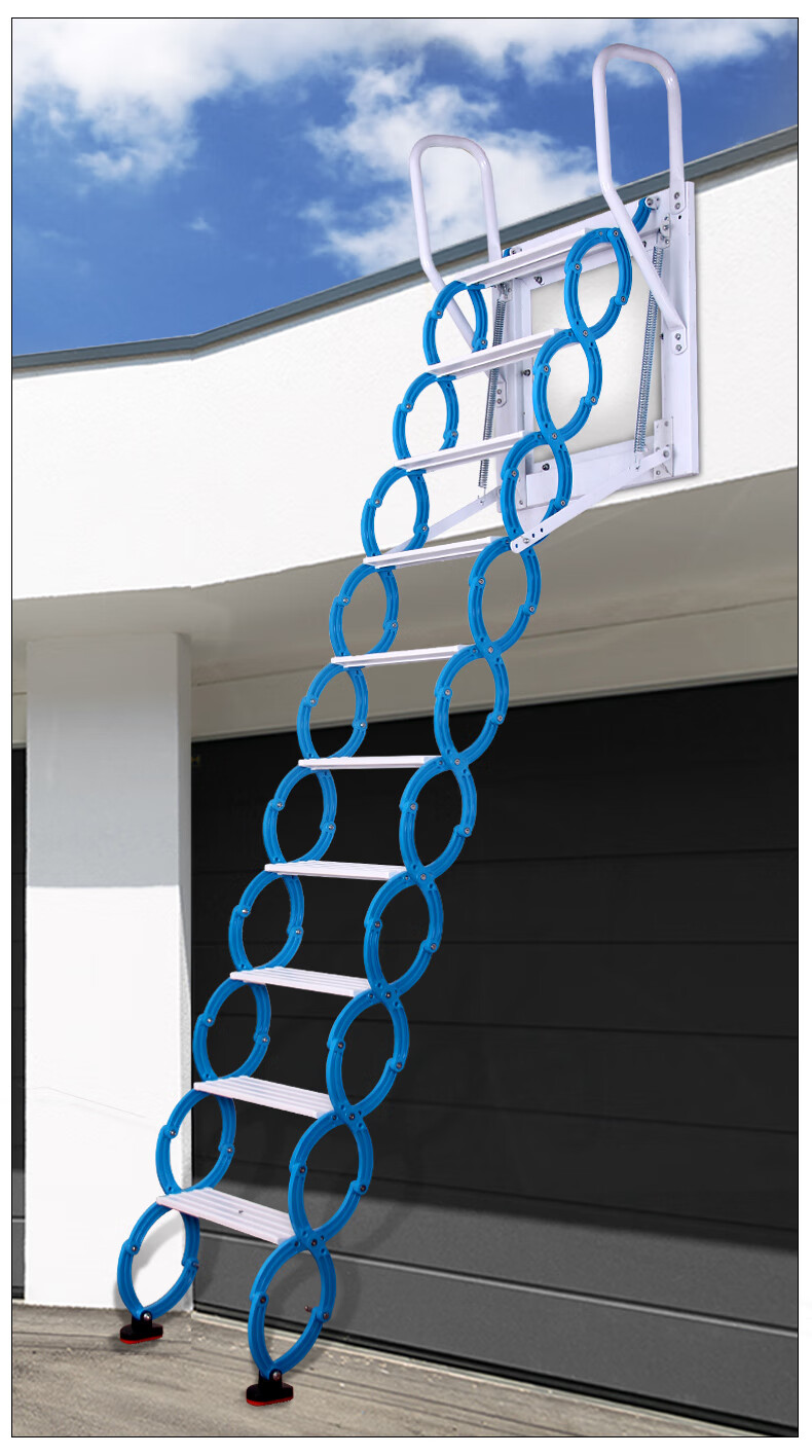 钱箱梯子壁挂式家用阁楼伸缩楼梯加厚复式升降室内外隐形折叠拉伸楼梯