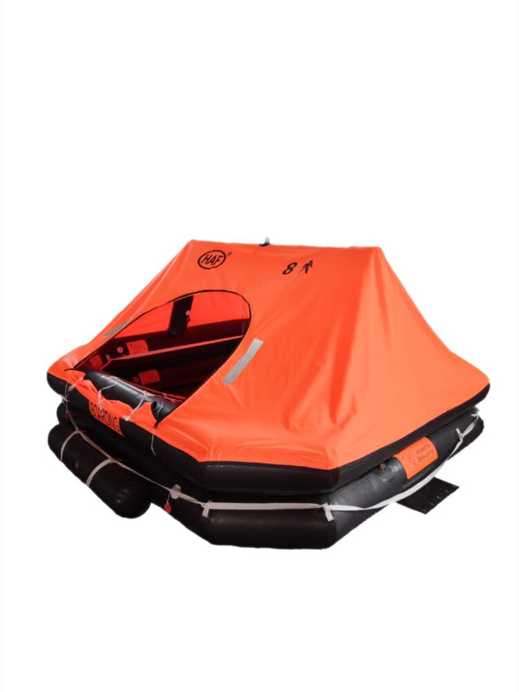 游艇救生筏 自动充气自扶正救生艇筏船用急救释放筏 抛投式救生筏