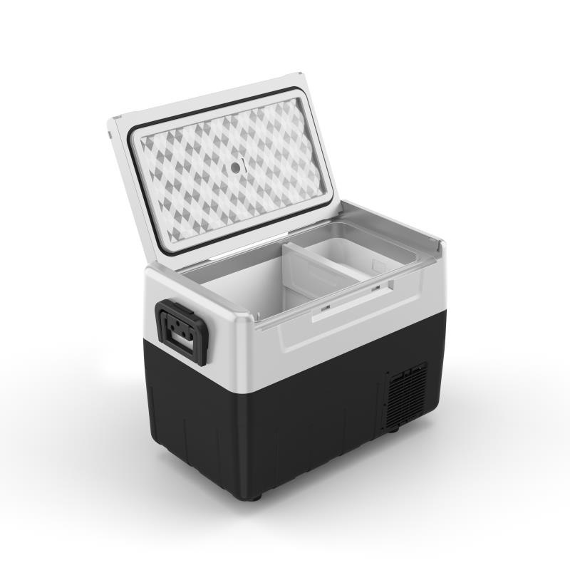 车载冰箱35升45升55压缩机制冷车家两用suv半挂货车小型冰柜 黑灰45升