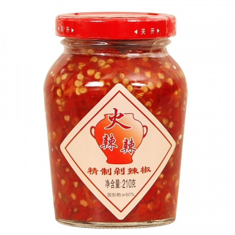 火辣辣野山椒网红剁辣椒小米辣野山椒开味鱼头辣椒酱428g野山椒4瓶
