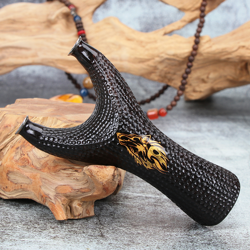 不磨手实战威力大新款橘皮实木弹弓木头木制原木扁皮弓反曲精准飞虎