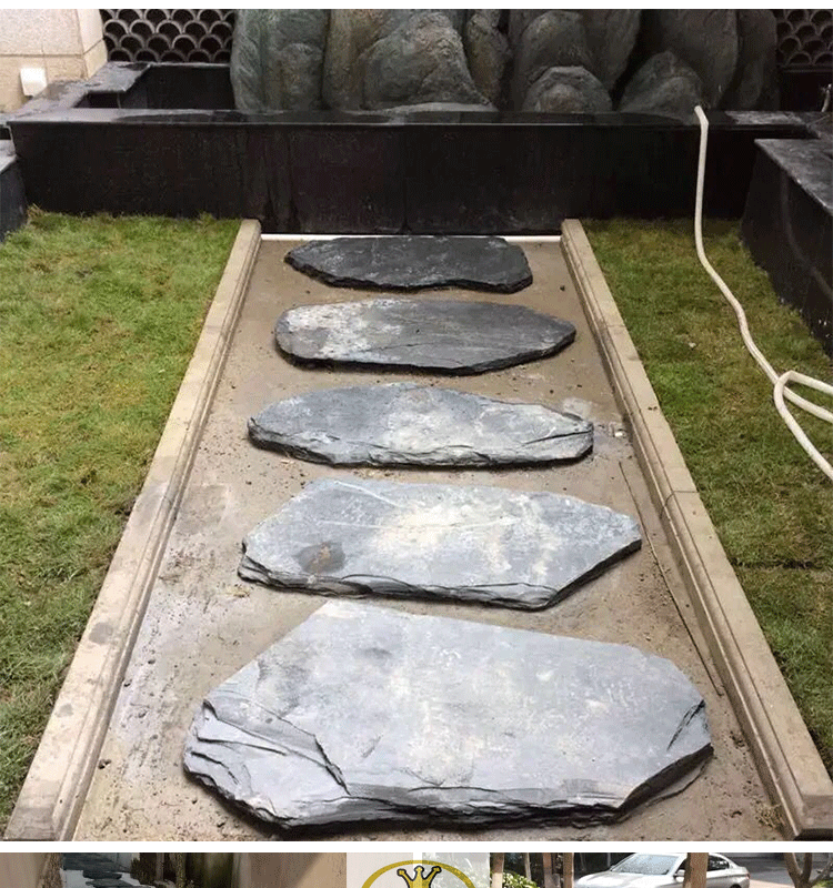 天然青石板踏步石庭院花园草坪垫脚汀步脚踏石户外小院子铺路地砖 不