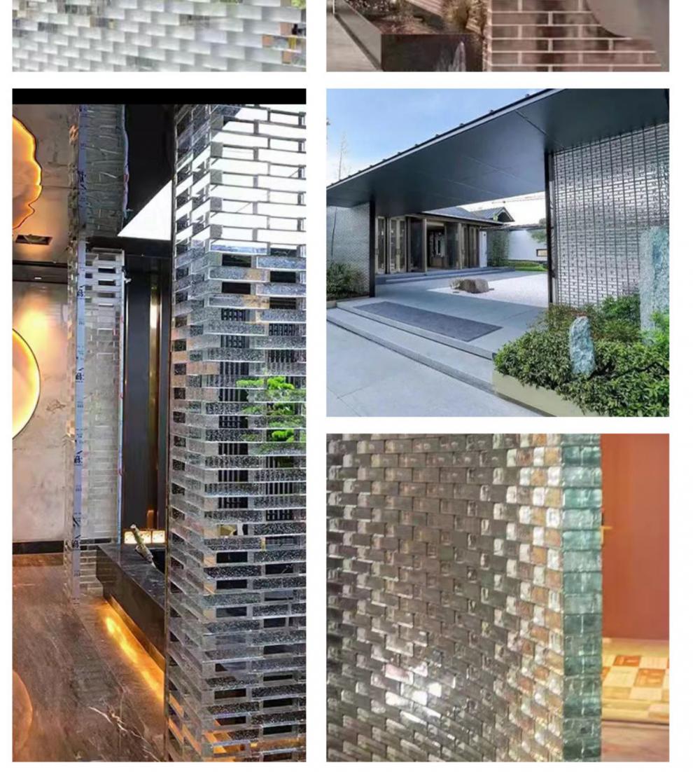 玻璃砖双面冰晶纹水晶玻璃砖白透明方形实心玻璃砖隔断墙吧台幕墙