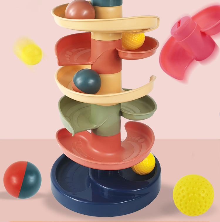 费雪fisherprice叠叠乐转转轨道球婴儿宝宝玩具1早教2一岁滚滑球塔