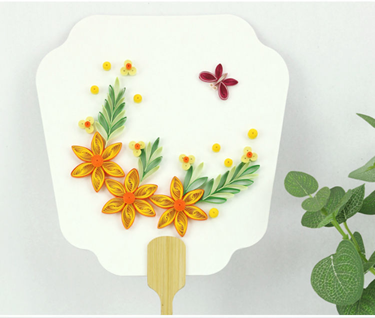 纸艺时代衍纸画团扇材料包中国风初学宫扇手工diy创意艺术套装左一仁