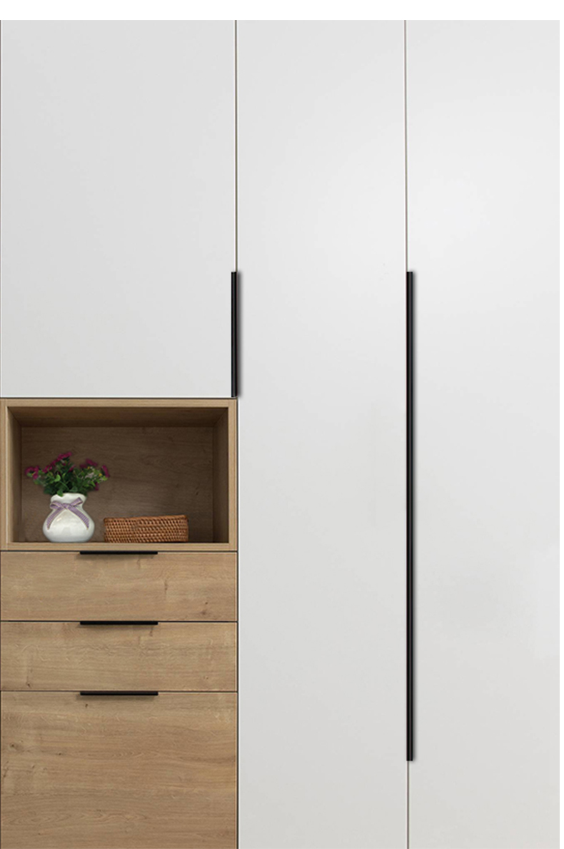 衣柜门隐形拉手加长1米2黑色橱柜抽屉免打孔把手门缝隐藏暗装黑色120