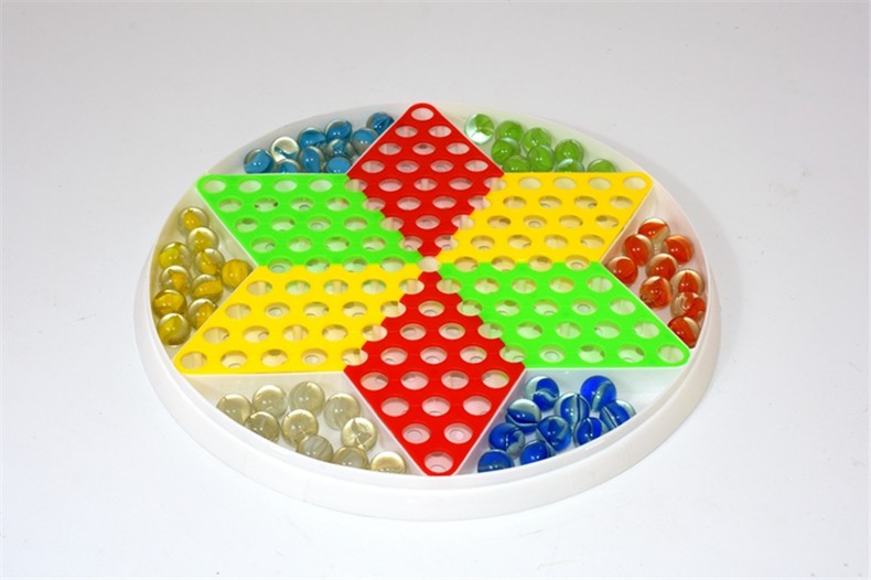 大号玻璃球圆珠跳棋成人儿童弹子棋子棋盘亲珠跳跳棋 六合一跳棋