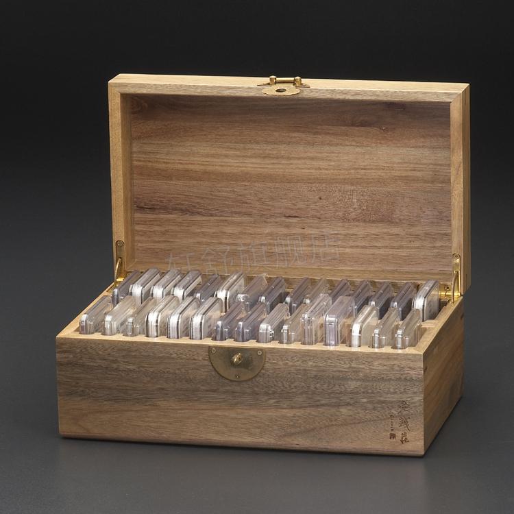 盒老钱庄香樟木30只通用型pcgs公博ngc银元古钱币收纳评级币收藏盒